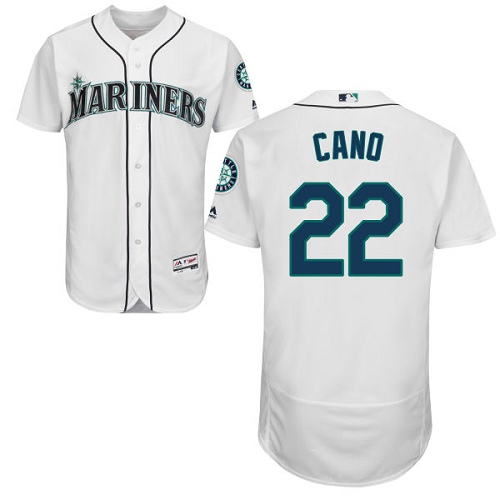 Mariners #22 Robinson Cano White Flexbase Authentic Collection Stitched MLB Jersey - Click Image to Close
